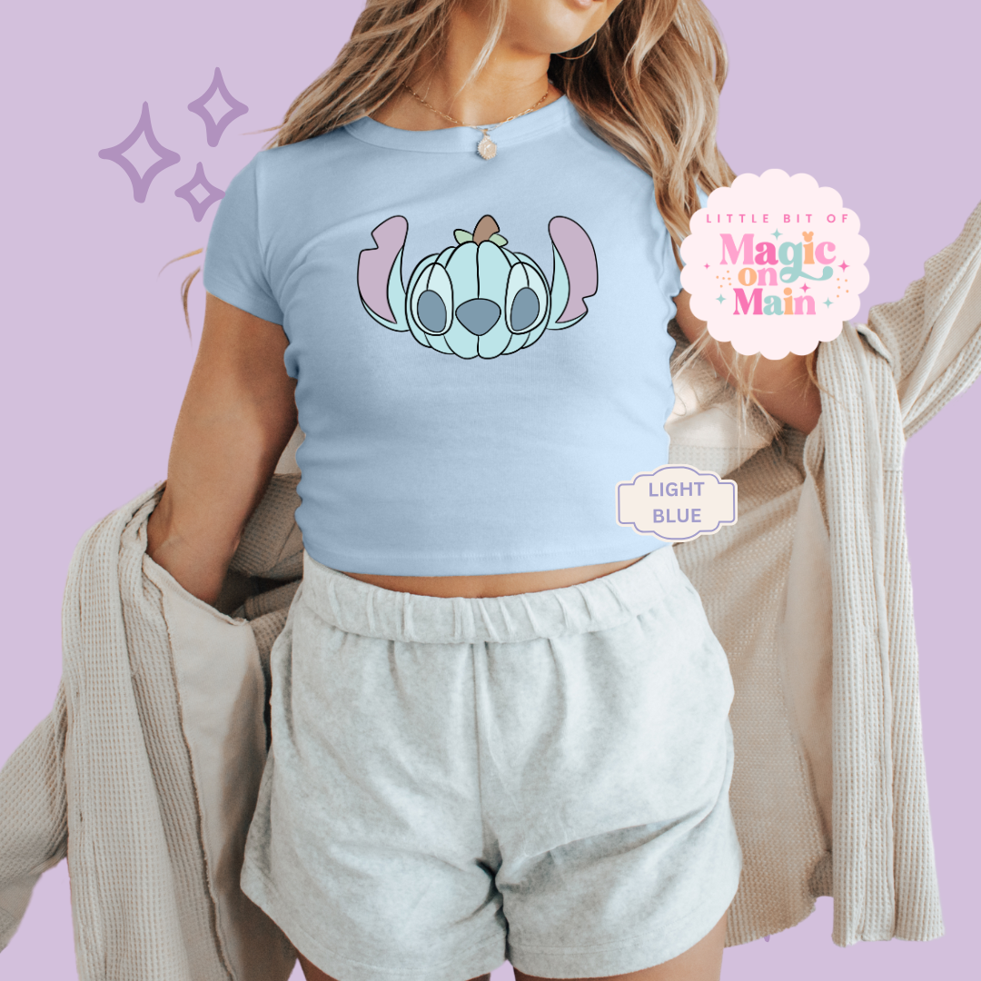 PRINTED 626 PUMPKIN - WOMENS CROPPED RIBBED BABY TEE