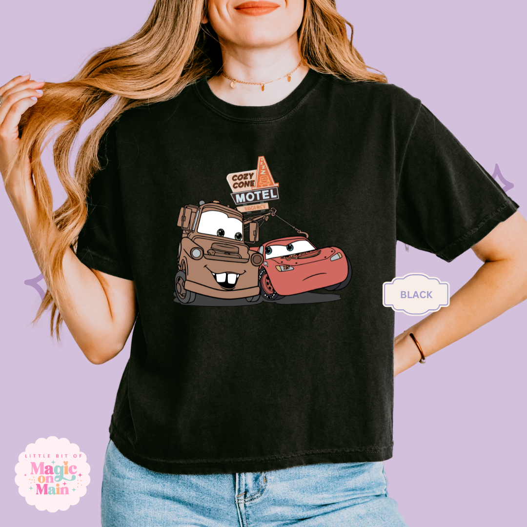 PRINTED CONE AND CAR - WOMENS BOXY T-SHIRT