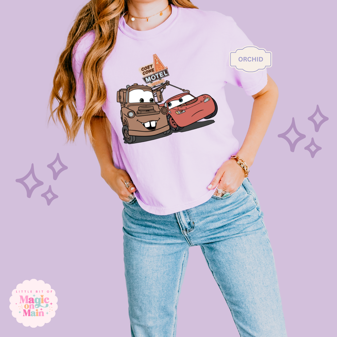 PRINTED CONE AND CAR - WOMENS BOXY T-SHIRT