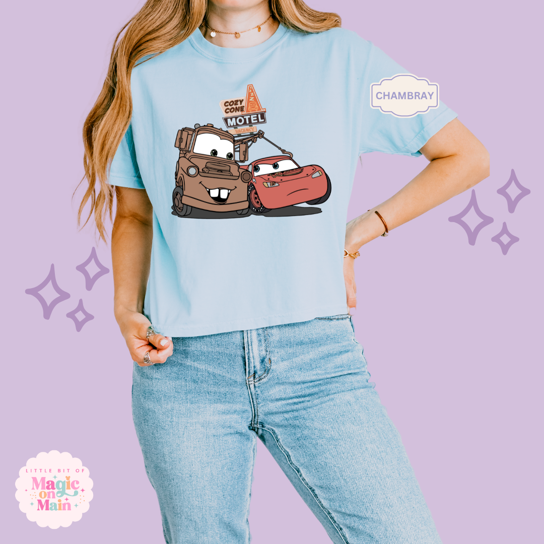 PRINTED CONE AND CAR - WOMENS BOXY T-SHIRT