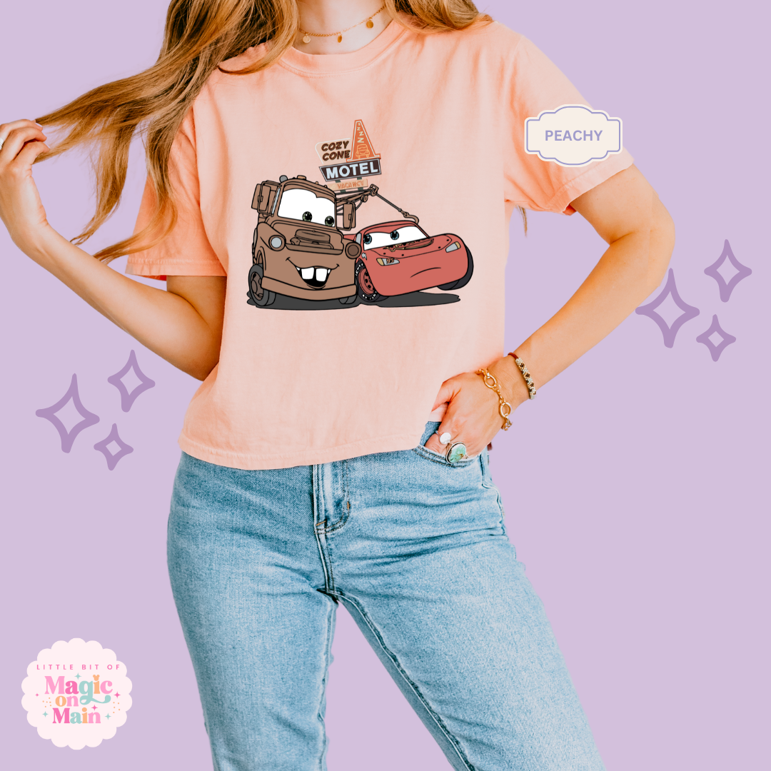 PRINTED CONE AND CAR - WOMENS BOXY T-SHIRT