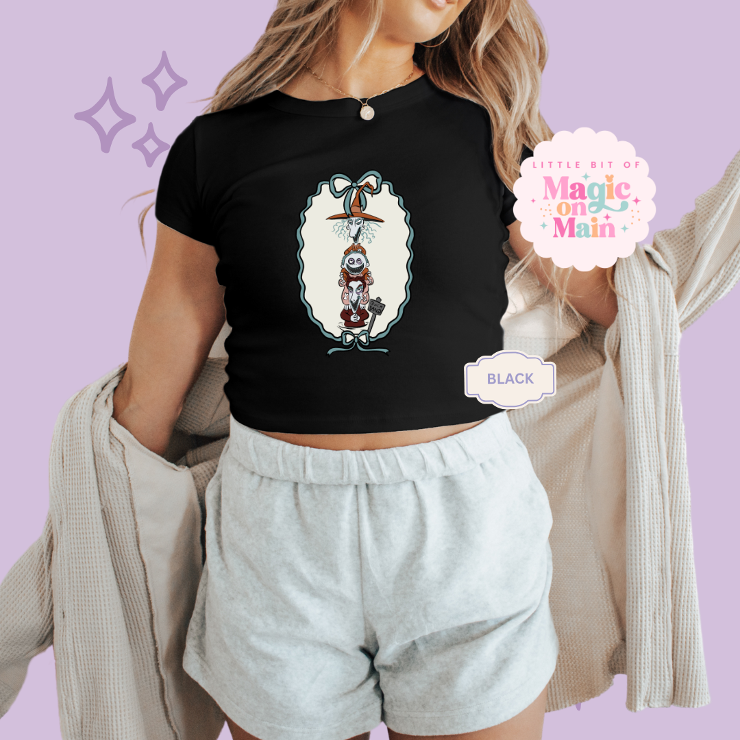 PRINTED LOCK SHOCK BARREL - WOMENS CROPPED RIBBED BABY TEE