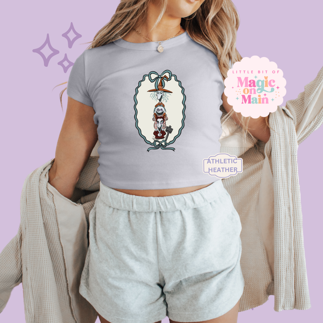 PRINTED LOCK SHOCK BARREL - WOMENS CROPPED RIBBED BABY TEE