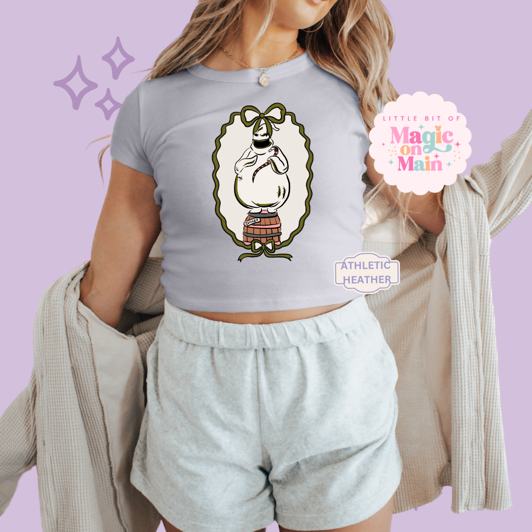 PRINTED OOGIE COQUETTE - WOMENS CROPPED RIBBED BABY TEE