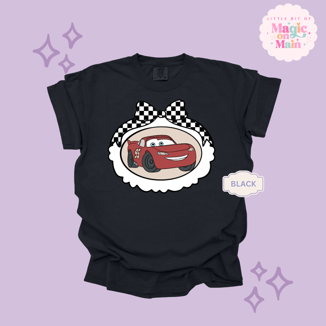 PRINTED RED CAR COQUETTE - ADULT T-SHIRT