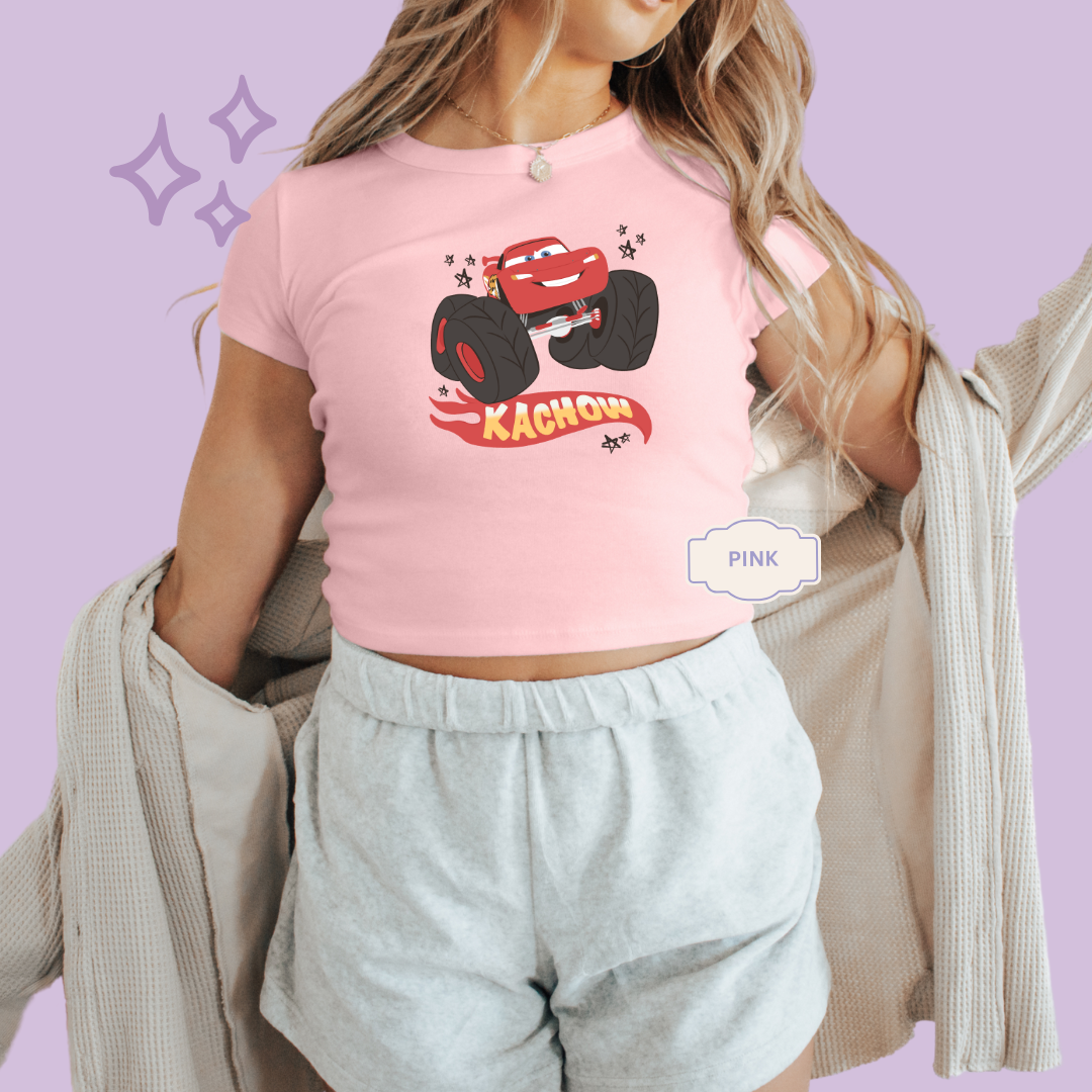 PRINTED KACHOW - WOMENS CROPPED RIBBED BABY TEE