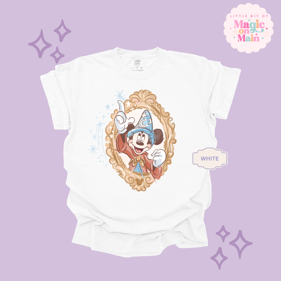 PRINTED SORCERER MICKEY - ADULT T-SHIRT