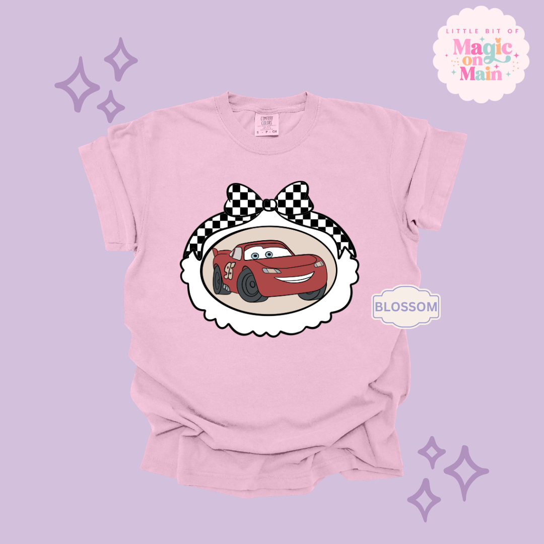 PRINTED RED CAR COQUETTE - ADULT T-SHIRT