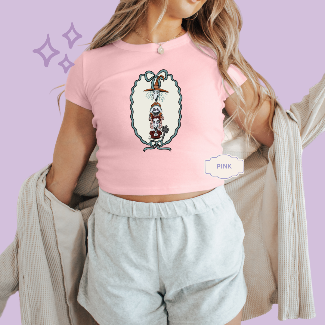 PRINTED LOCK SHOCK BARREL - WOMENS CROPPED RIBBED BABY TEE