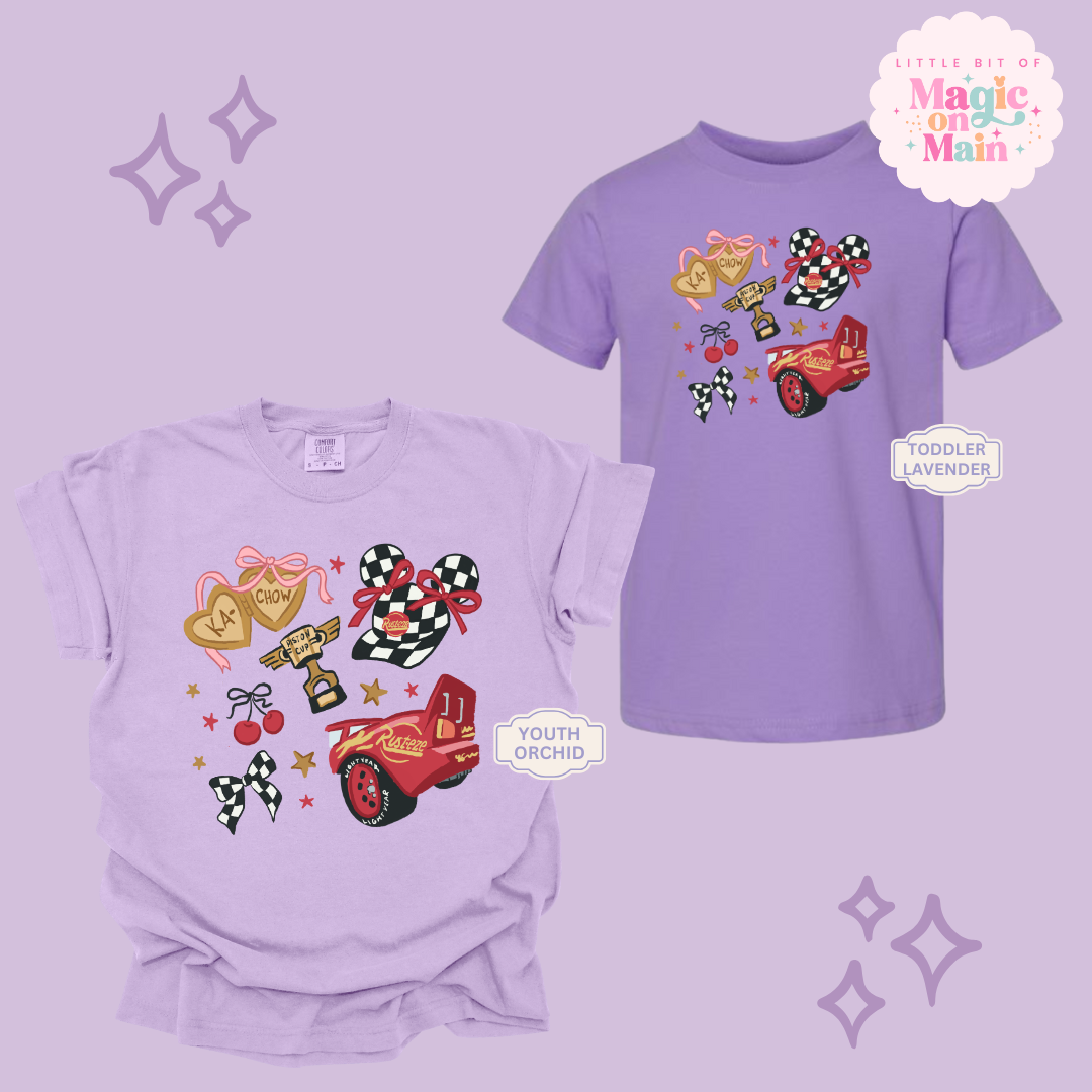 PRINTED RED CAR ELEMENTS COQUETTE - YOUTH/TODDLER