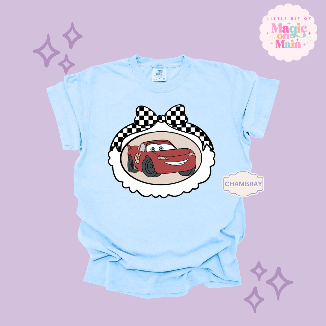 PRINTED RED CAR COQUETTE - ADULT T-SHIRT