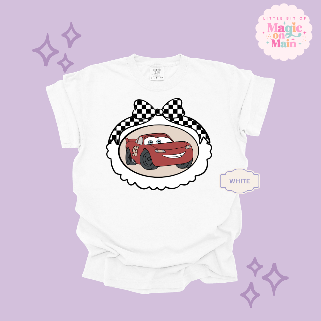 PRINTED RED CAR COQUETTE - ADULT T-SHIRT