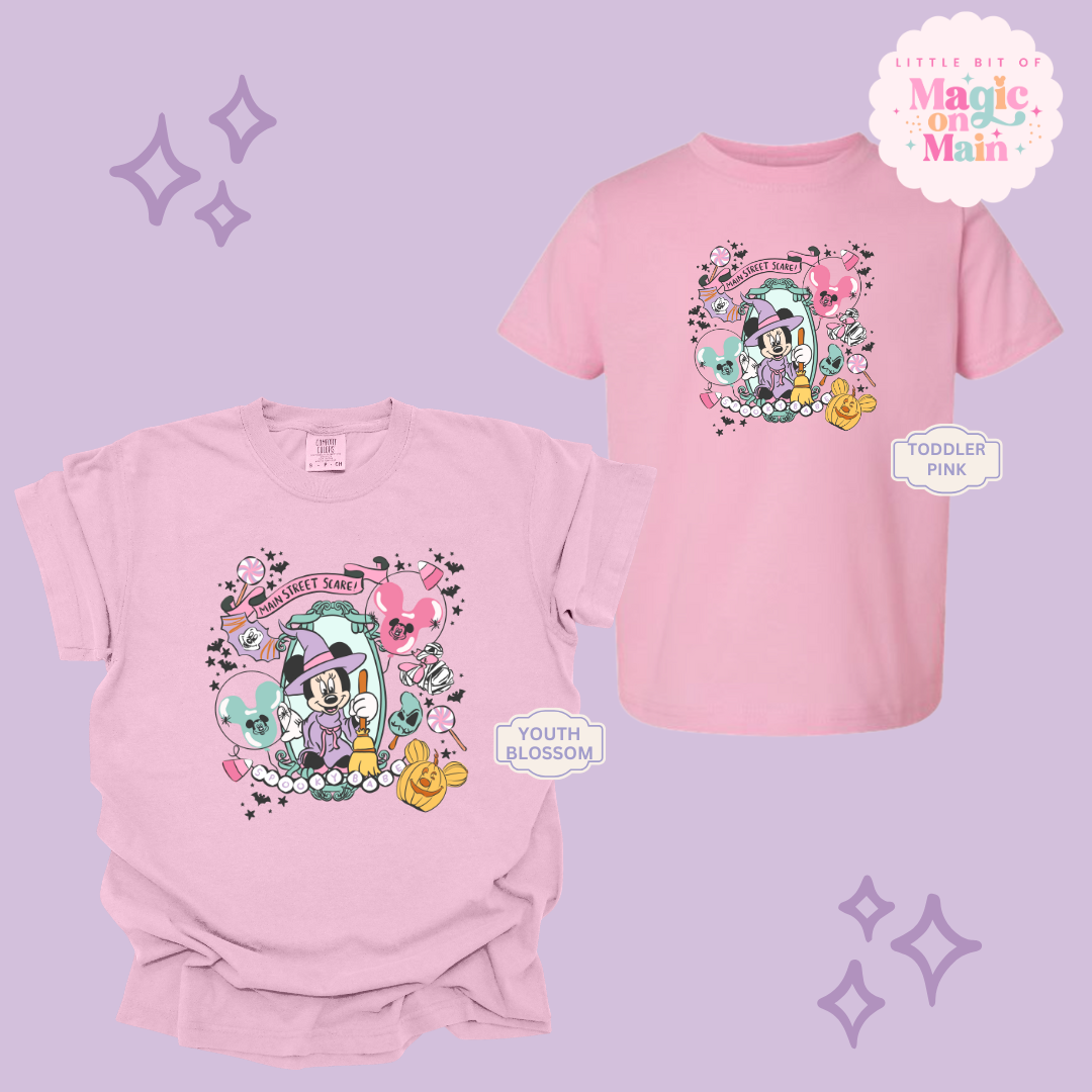PRINTED NEON HALLOWEEN MINNIE - YOUTH/TODDLER