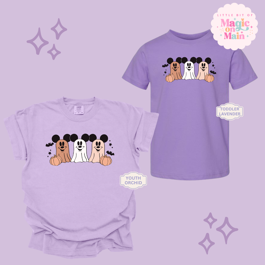 PRINTED 3 MICKEY GHOSTS - YOUTH/TODDLER