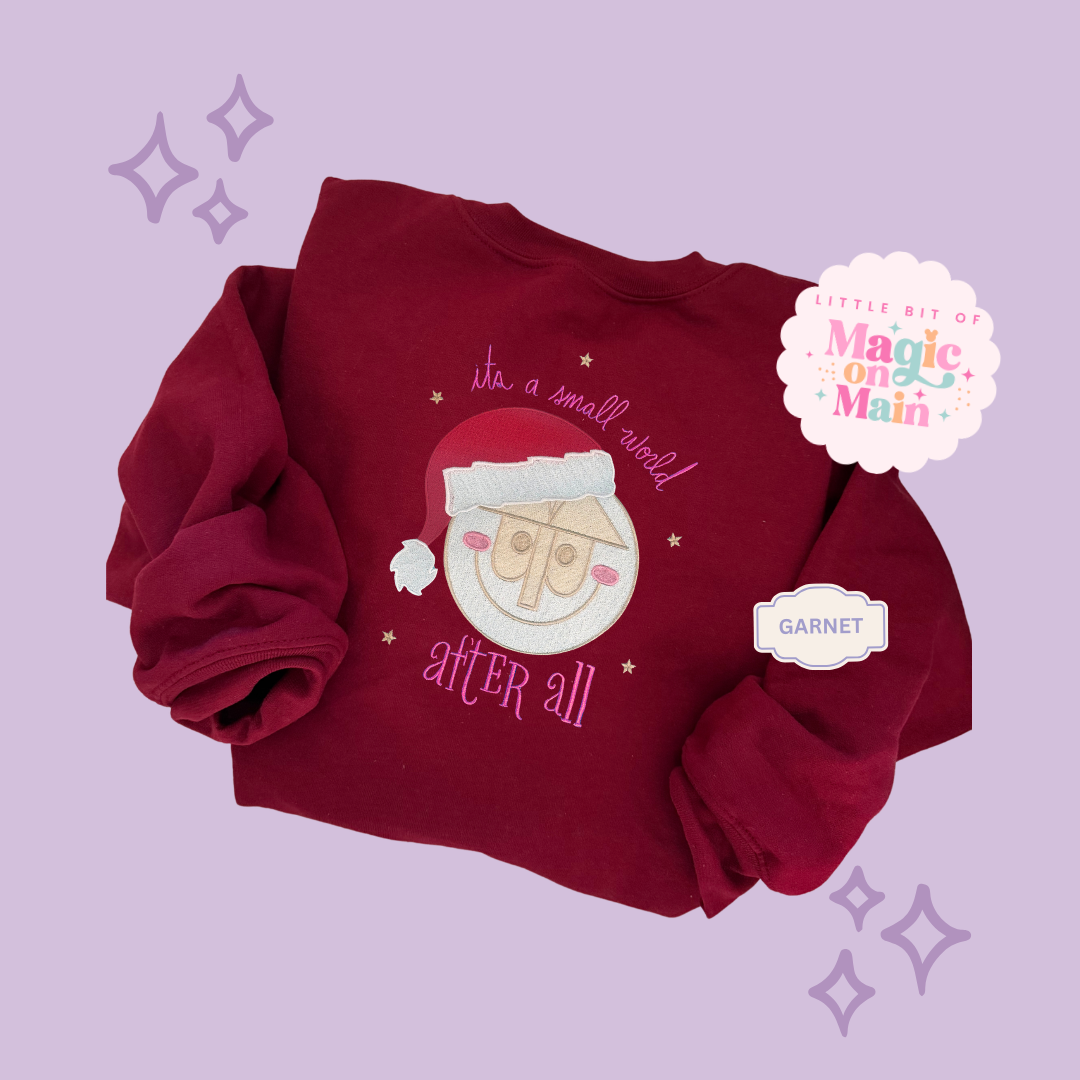 EMBROIDERED SMALL WORLD - EXCLUSIVE TO MoM - ADULT SWEATSHIRT