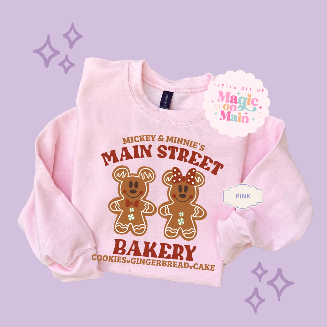 PRINTED MAIN STREET BAKERY RED  - ADULT SWEATSHIRT