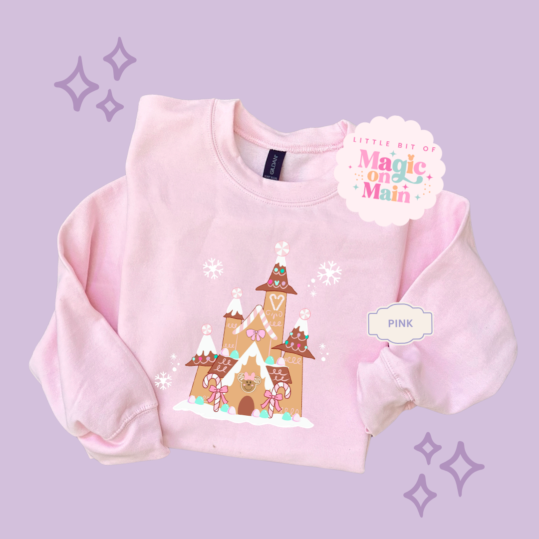 PRINTED GINGERBREAD CASTLE - EXCLUSIVE TO MoM - ADULT SWEATSHIRT