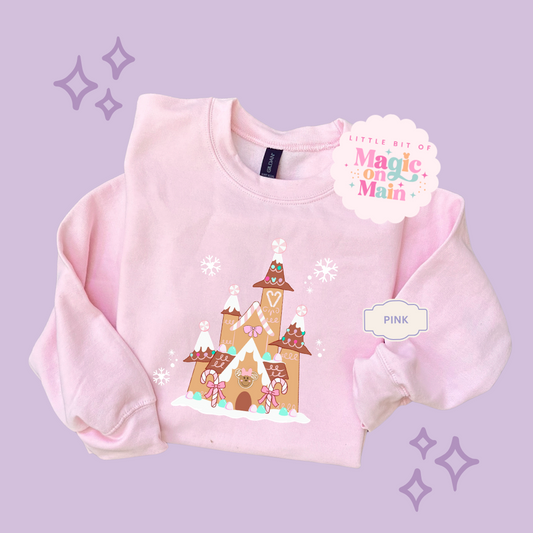 PRINTED GINGERBREAD CASTLE - EXCLUSIVE TO MoM - ADULT SWEATSHIRT