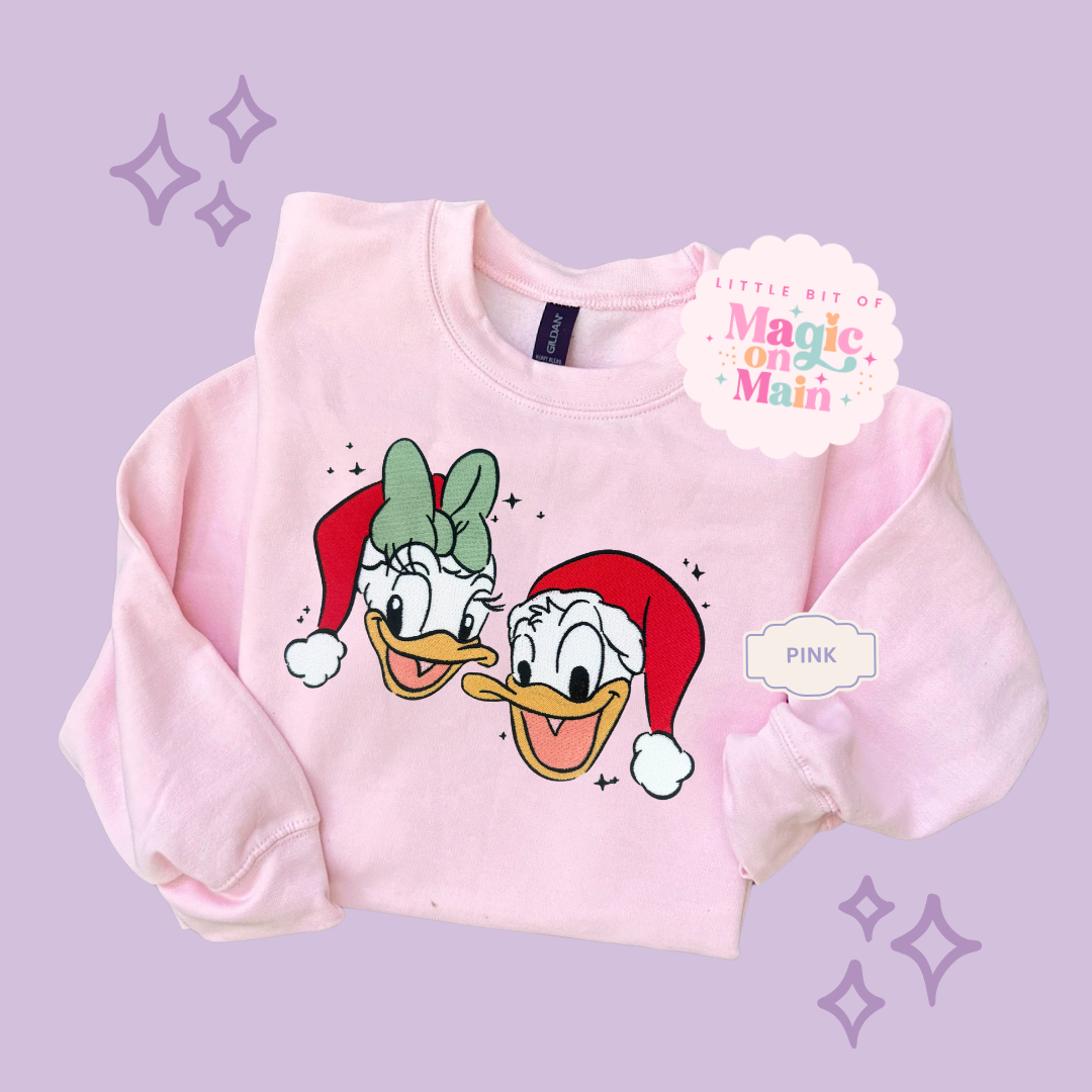EMBROIDERED DONALD & DAISY CHRISTMAS - ADULT SWEATSHIRT
