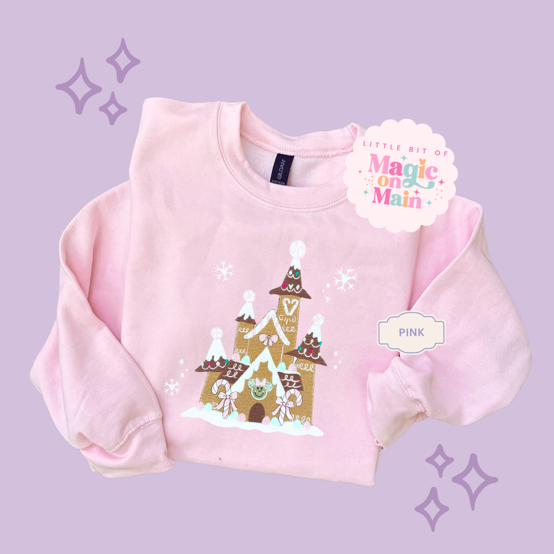 EMBROIDERED GINGERBREAD CASTLE - EXCLUSIVE TO MoM - ADULT SWEATSHIRT