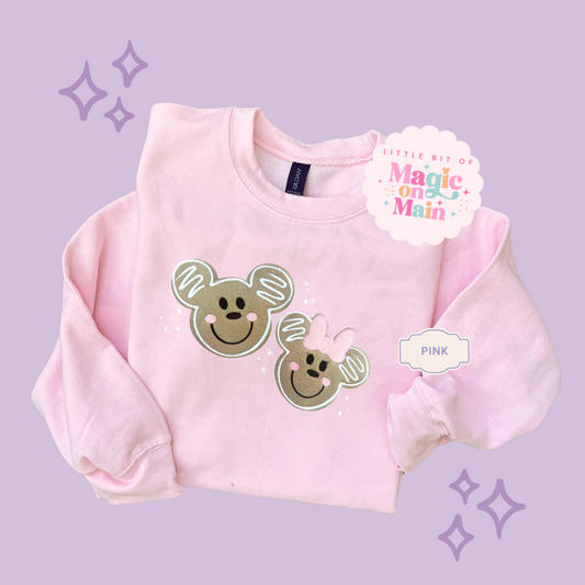 EMBROIDERED GINGERBREAD MICKEY & MINNIE - EXCLUSIVE TO MoM - ADULT SWEATSHIRT