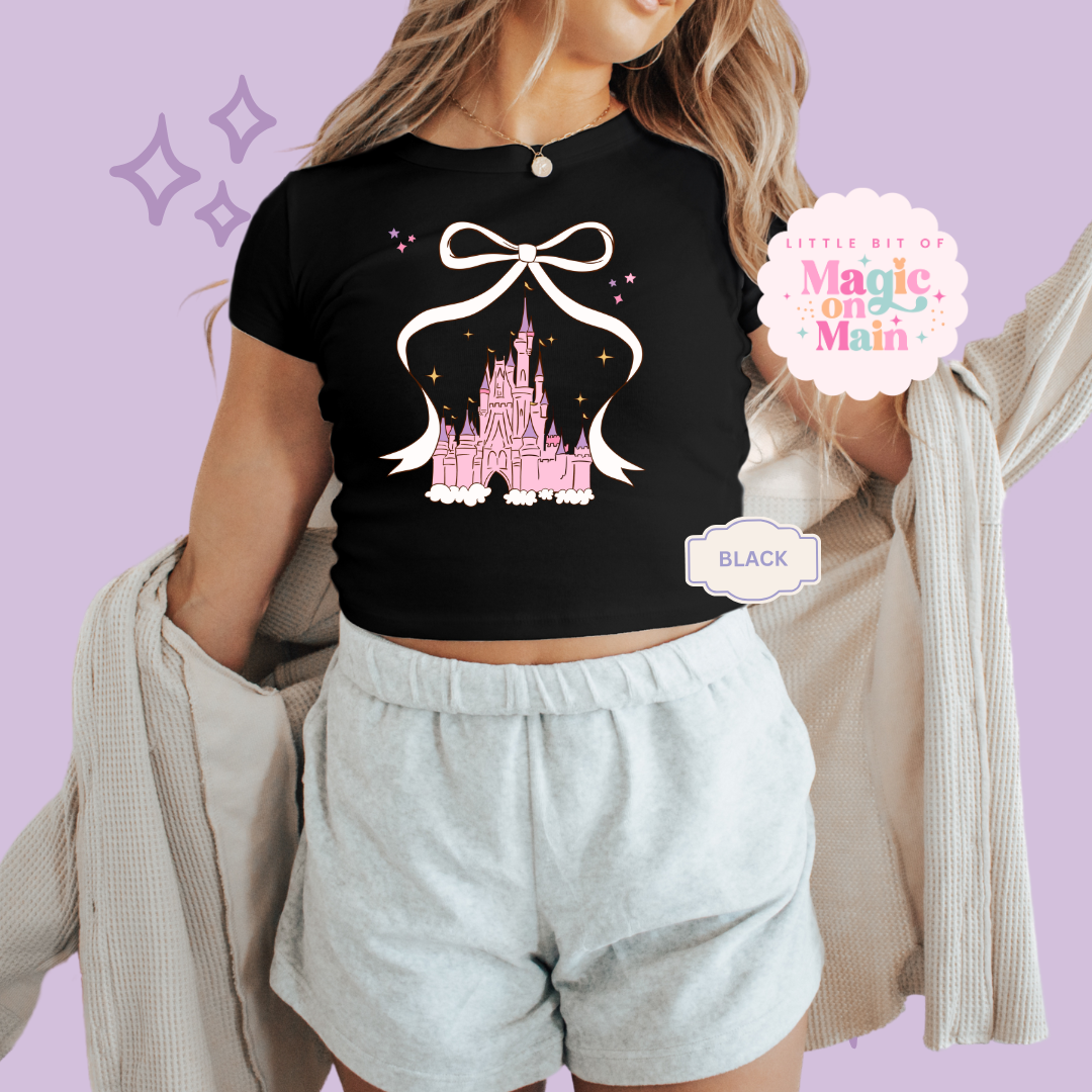 PRINTED CASTLE - WOMENS CROPPED RIBBED BABY TEE
