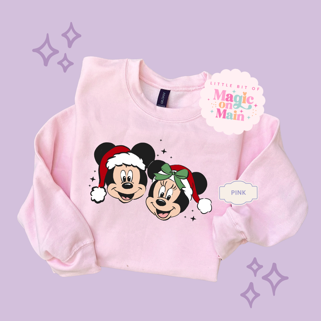PRINTED MICKEY & MINNIE CHRISTMAS - ADULT SWEATSHIRT
