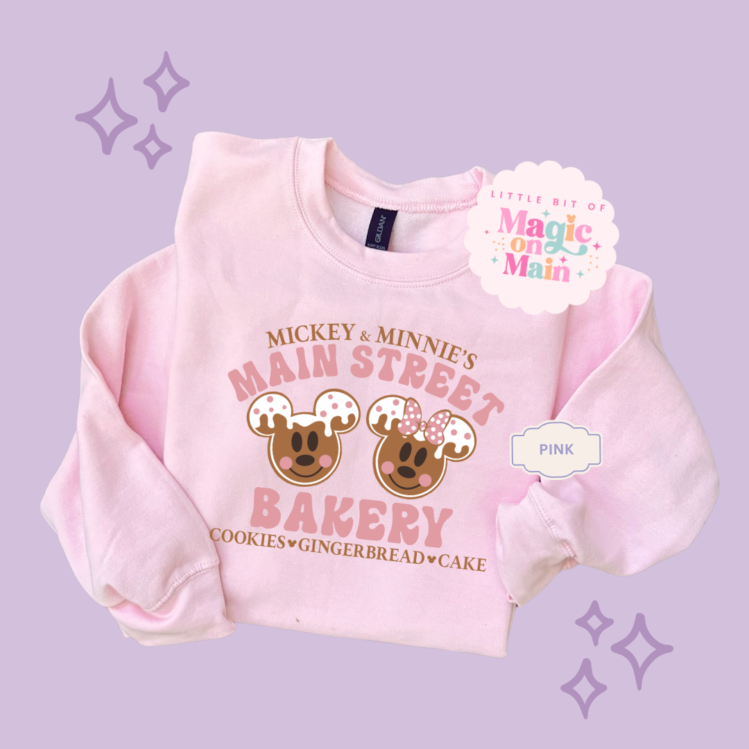PRINTED MAIN STREET BAKERY PINK  - ADULT SWEATSHIRT