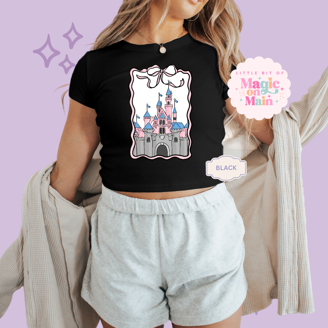 PRINTED DLAND COQUETTE - WOMENS CROPPED RIBBED BABY TEE