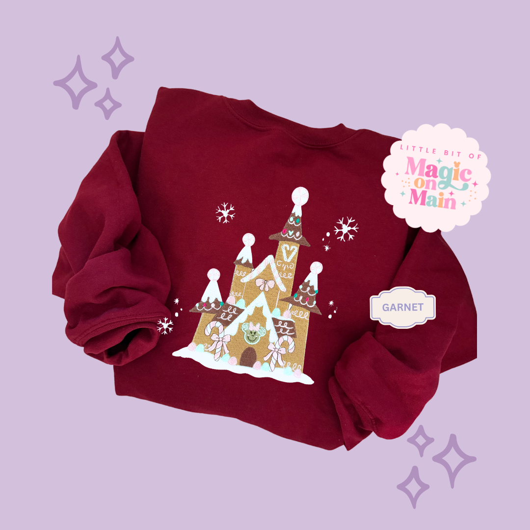 EMBROIDERED GINGERBREAD CASTLE - EXCLUSIVE TO MoM - ADULT SWEATSHIRT