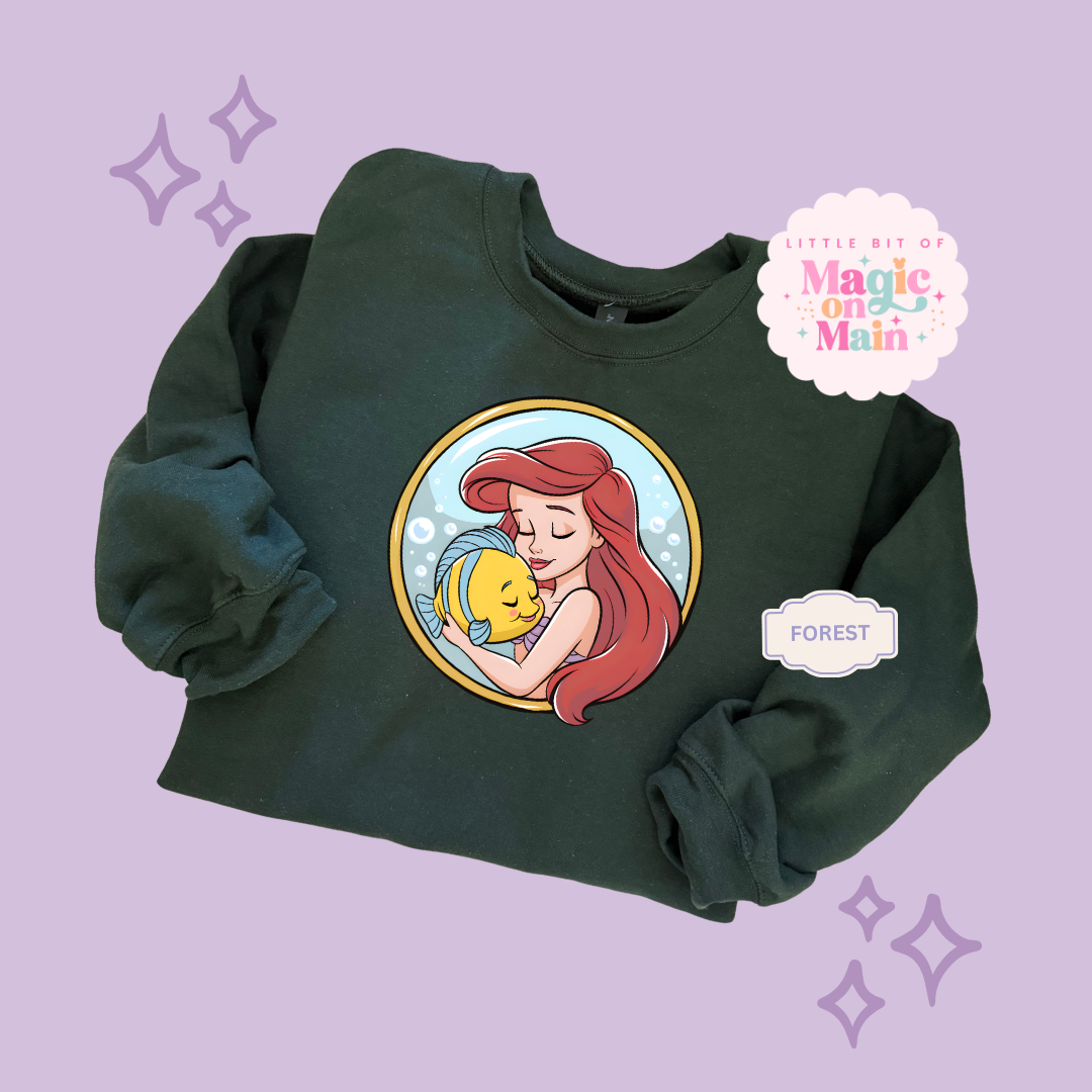 PRINTED MERMAID ROUND LOCKET - EXCLUSIVE TO MoM - ADULT SWEATSHIRT 10056