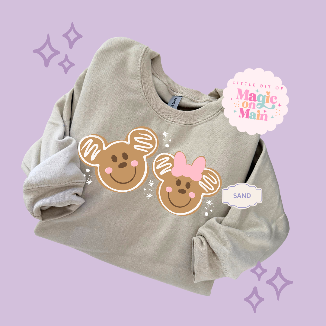 PRINTED GINGERBREAD MICKEY & MINNIE - EXCLUSIVE TO MoM - ADULT SWEATSHIRT