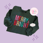 EMBROIDERED MERRY AND BRIGHT - ADULT SWEATSHIRT