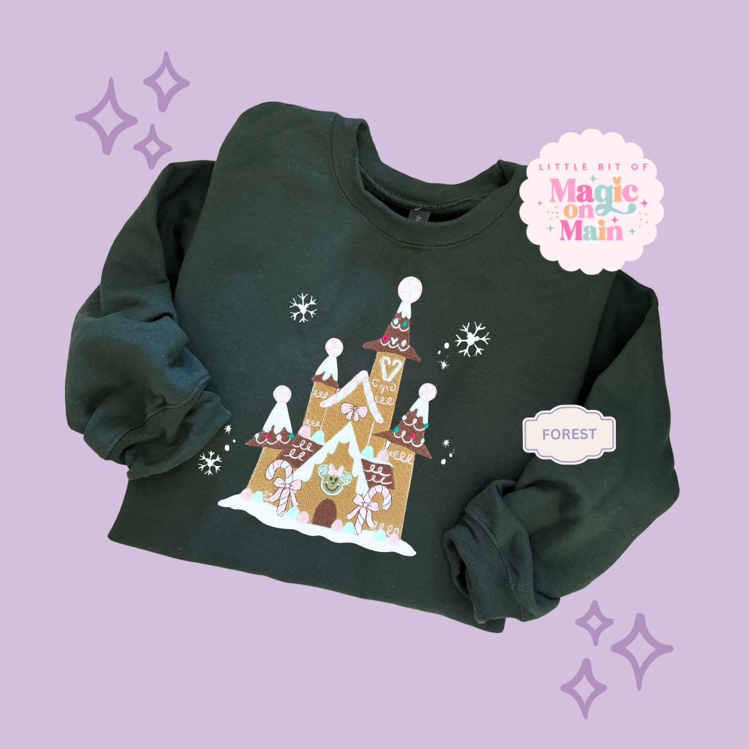 EMBROIDERED GINGERBREAD CASTLE - EXCLUSIVE TO MoM - ADULT SWEATSHIRT