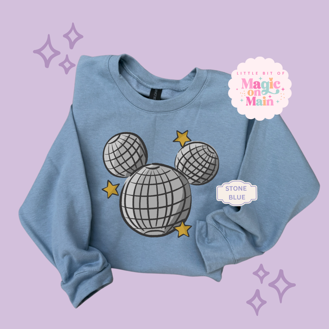 PRINTED MICKEY DISCO BALL - ADULT SWEATSHIRT