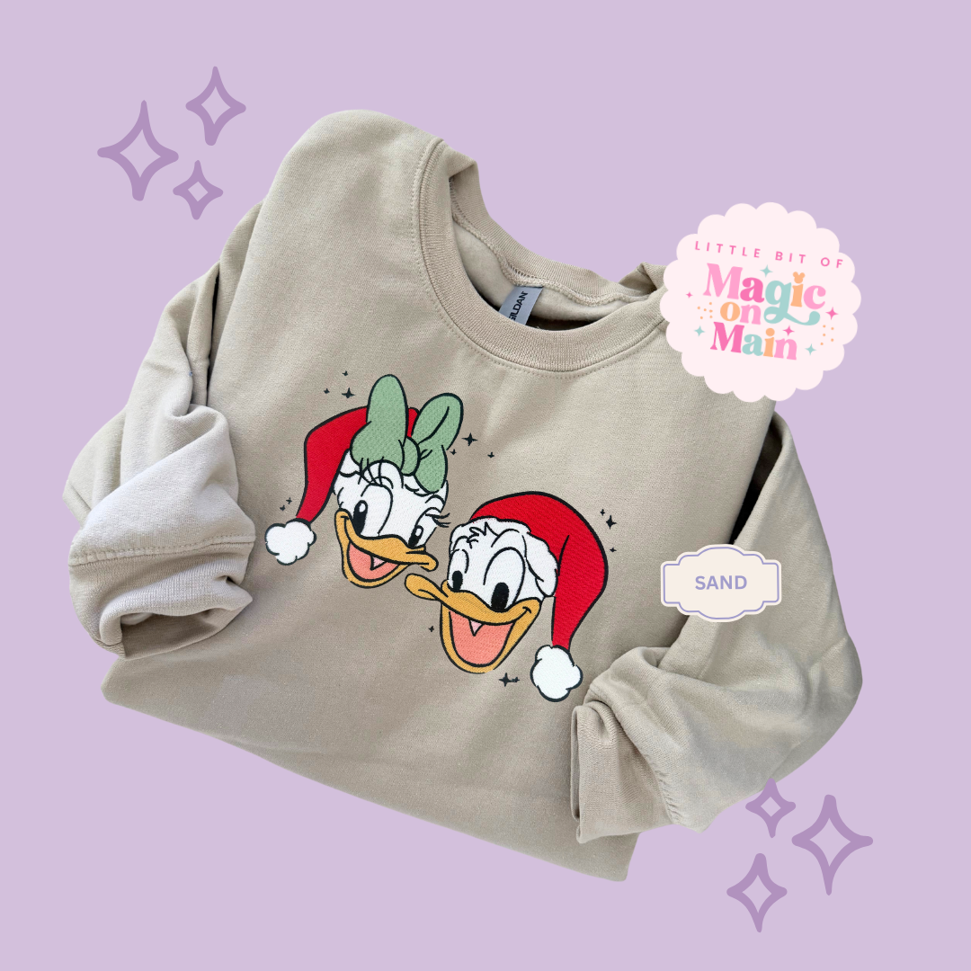 EMBROIDERED DONALD & DAISY CHRISTMAS - ADULT SWEATSHIRT