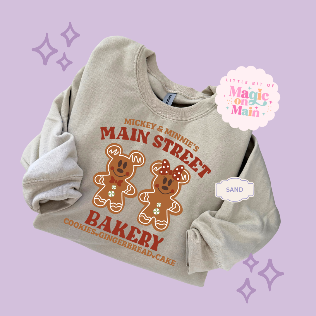 PRINTED MAIN STREET BAKERY RED  - ADULT SWEATSHIRT