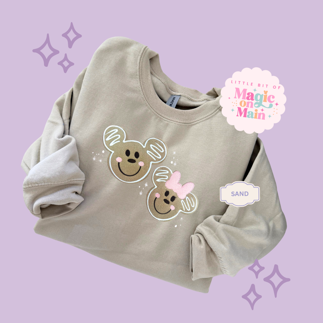 EMBROIDERED GINGERBREAD MICKEY & MINNIE - EXCLUSIVE TO MoM - ADULT SWEATSHIRT