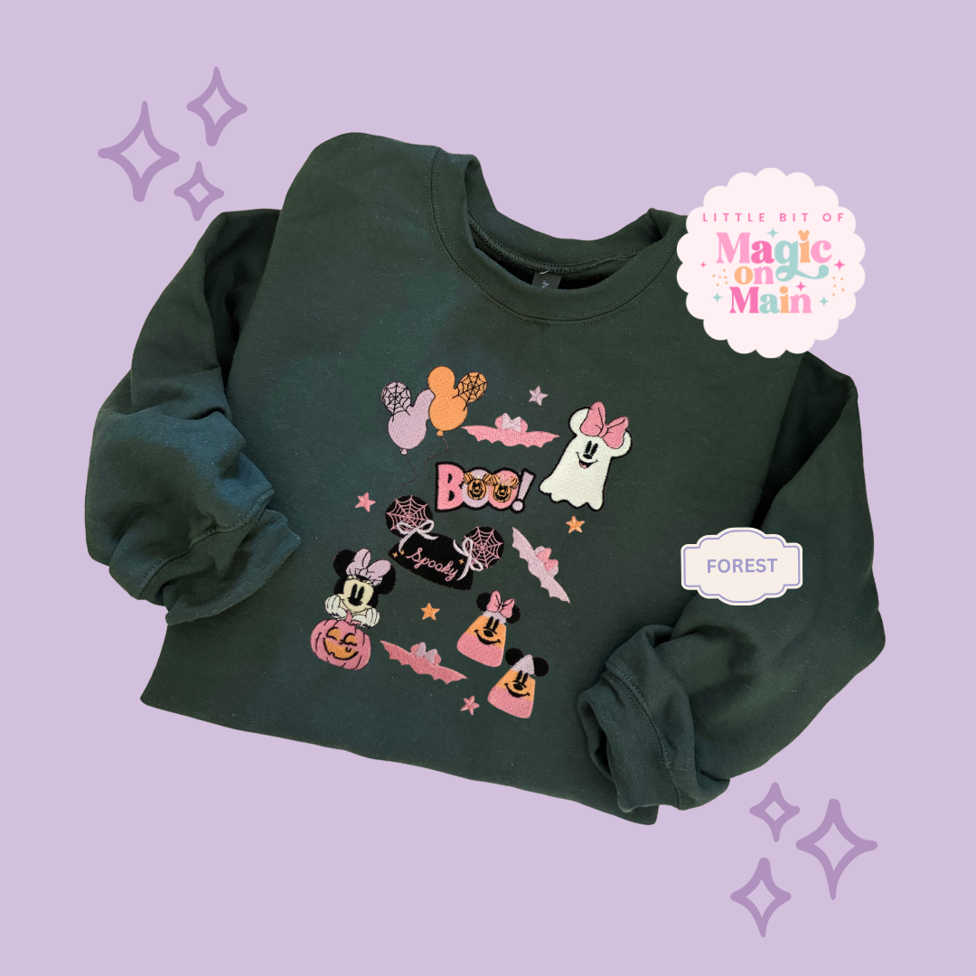 EMBROIDERED GHOULY HALLOWEEN - EXCLUSIVE TO MoM - ADULT SWEATSHIRT 10059