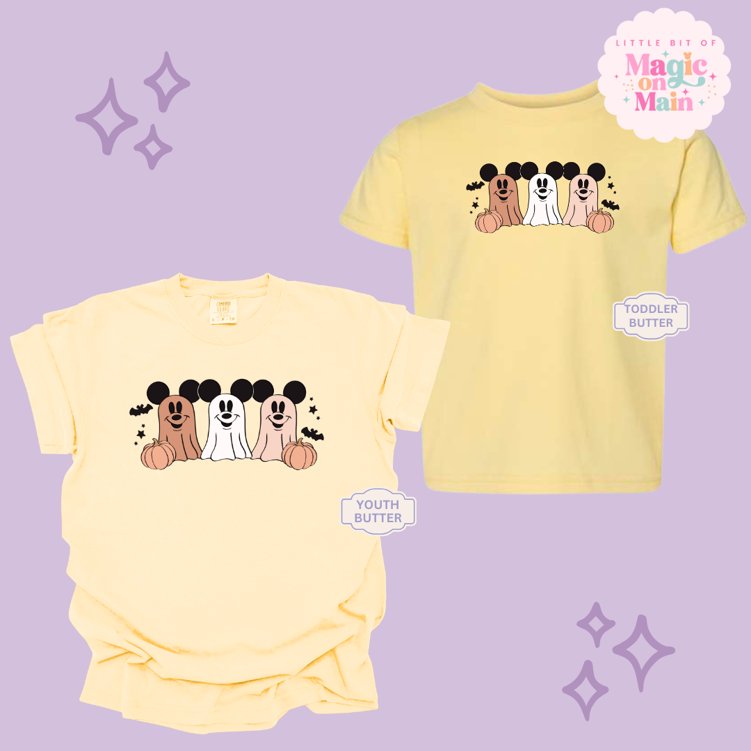 PRINTED 3 MICKEY GHOSTS - YOUTH/TODDLER