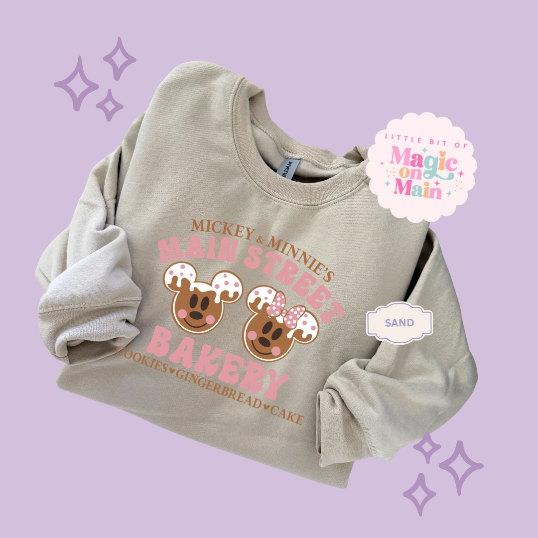 PRINTED MAIN STREET BAKERY PINK  - ADULT SWEATSHIRT