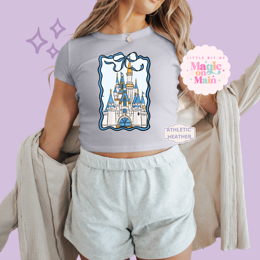 PRINTED DWORLD COQUETTE - WOMENS CROPPED RIBBED BABY TEE