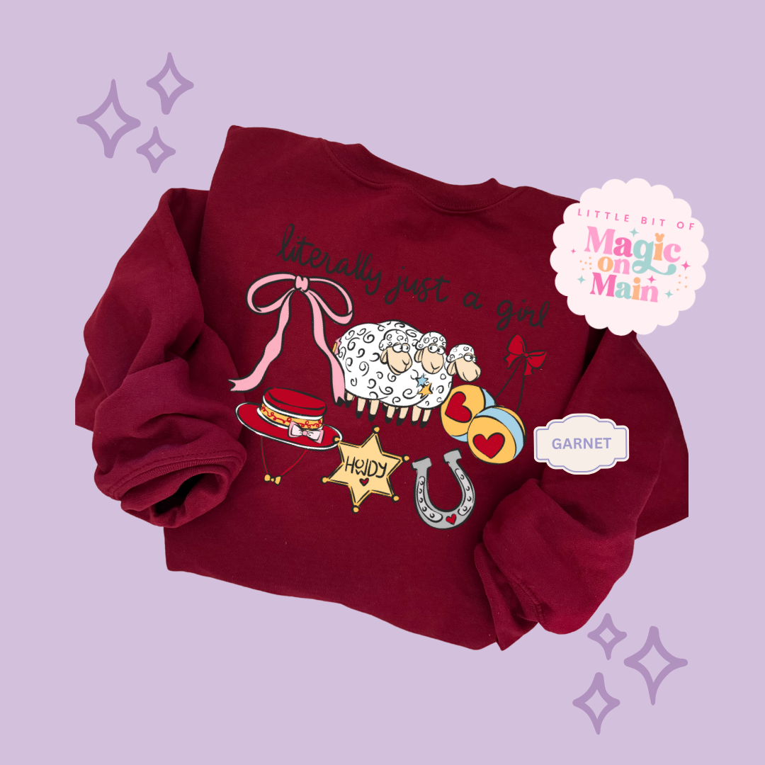 PRINTED LITERALLY JUST A GIRL - ADULT SWEATSHIRT 10001