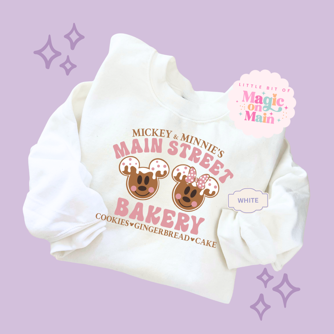 PRINTED MAIN STREET BAKERY PINK  - ADULT SWEATSHIRT