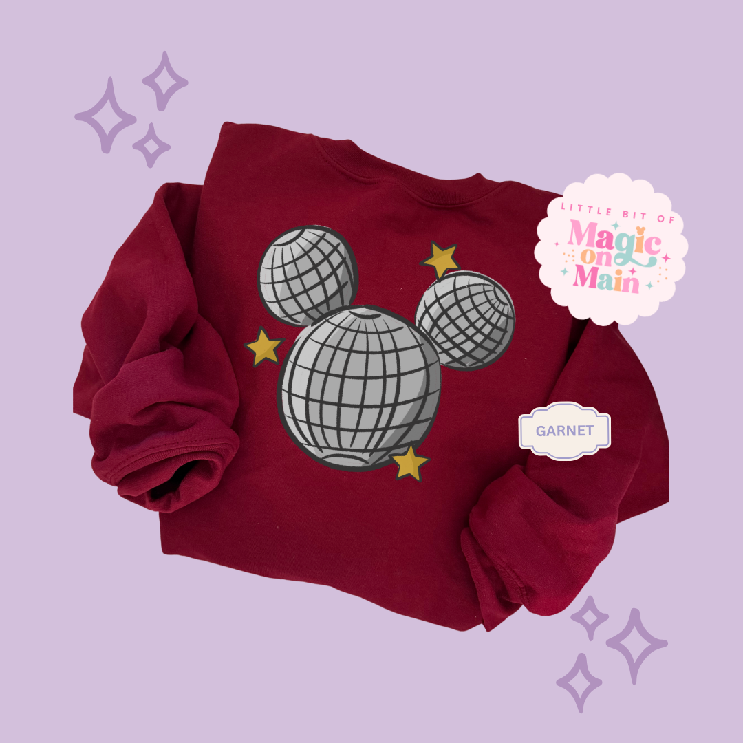 PRINTED MICKEY DISCO BALL - ADULT SWEATSHIRT