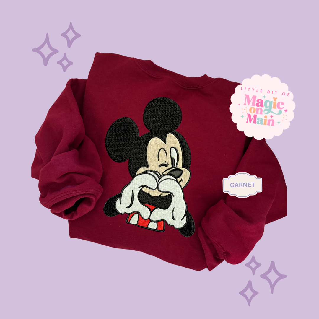EMBROIDERED MCKY HAND HEART - ADULT SWEATSHIRT 10016