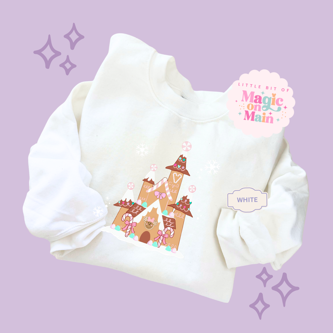 PRINTED GINGERBREAD CASTLE - EXCLUSIVE TO MoM - ADULT SWEATSHIRT