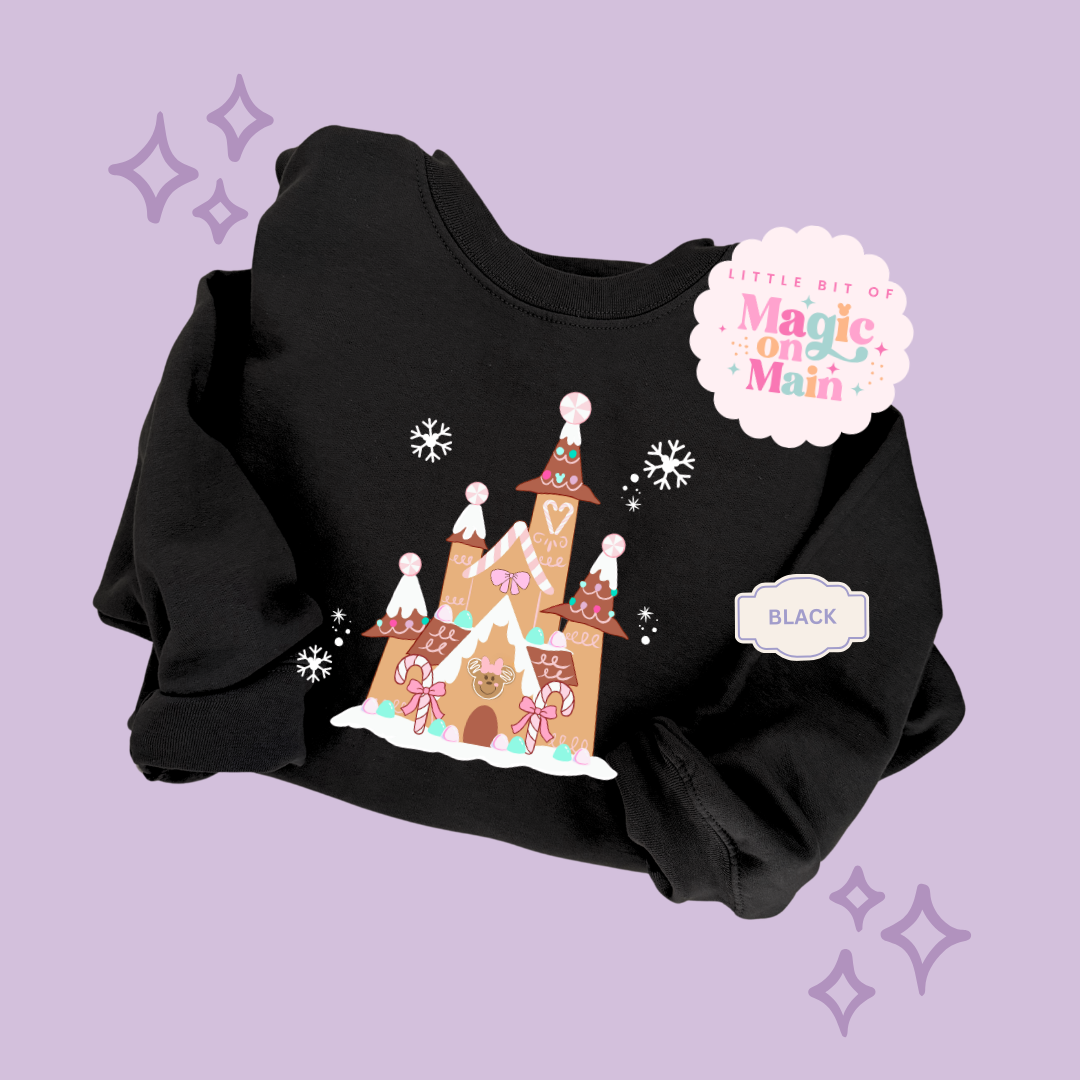 PRINTED GINGERBREAD CASTLE - EXCLUSIVE TO MoM - ADULT SWEATSHIRT