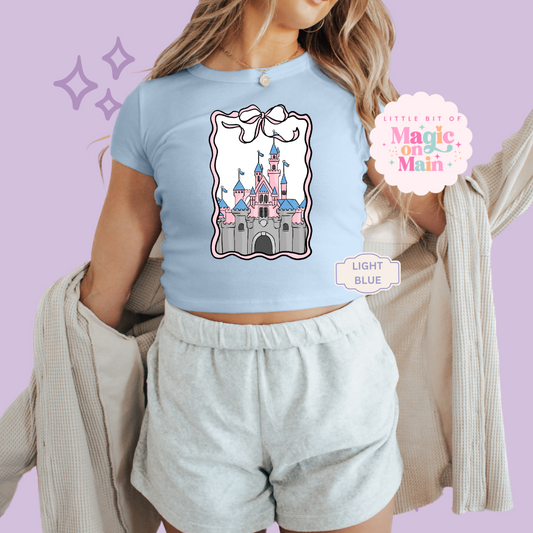 PRINTED DLAND COQUETTE - WOMENS CROPPED RIBBED BABY TEE
