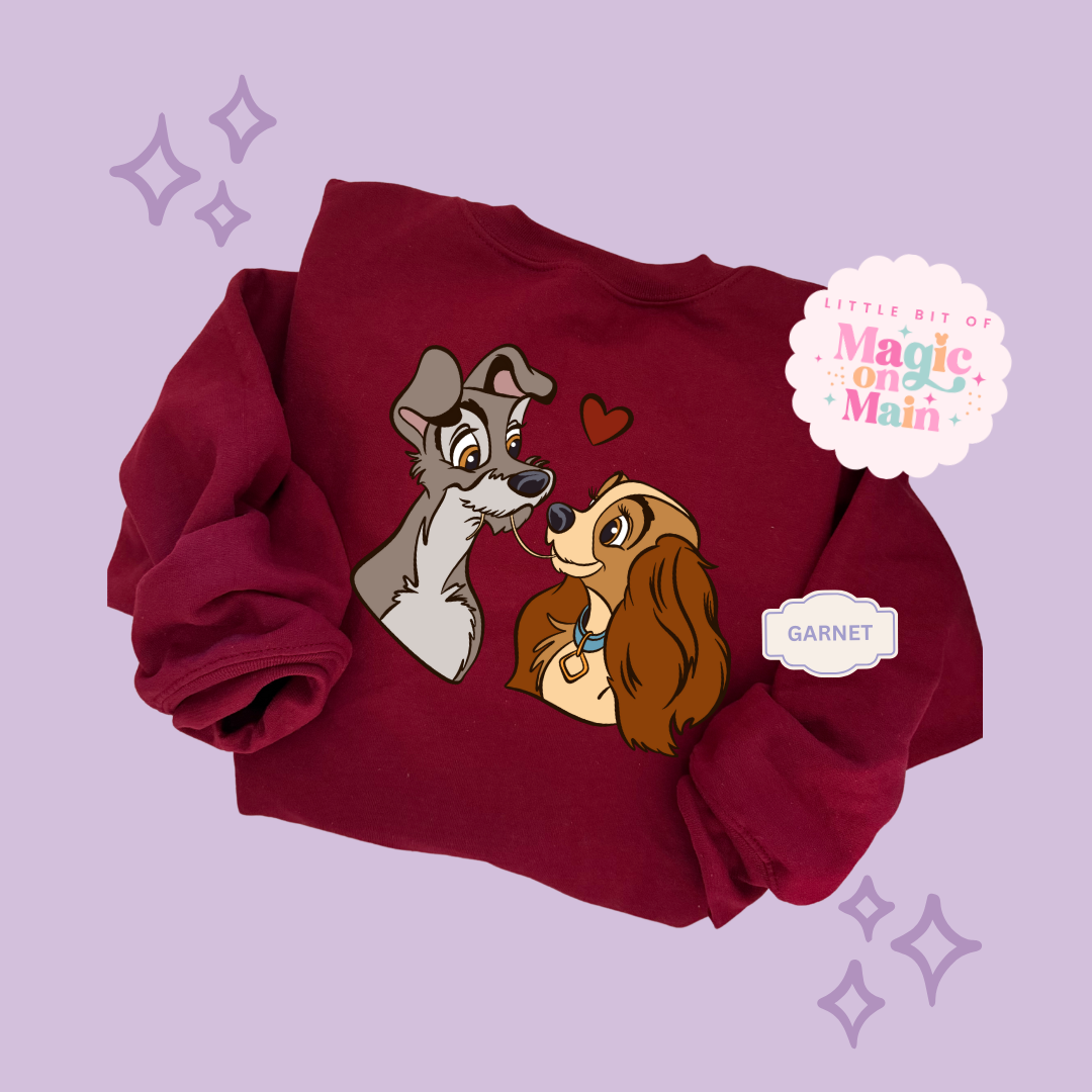 PRINTED VALENTINE DOGS - ADULT SWEATSHIRT 10017